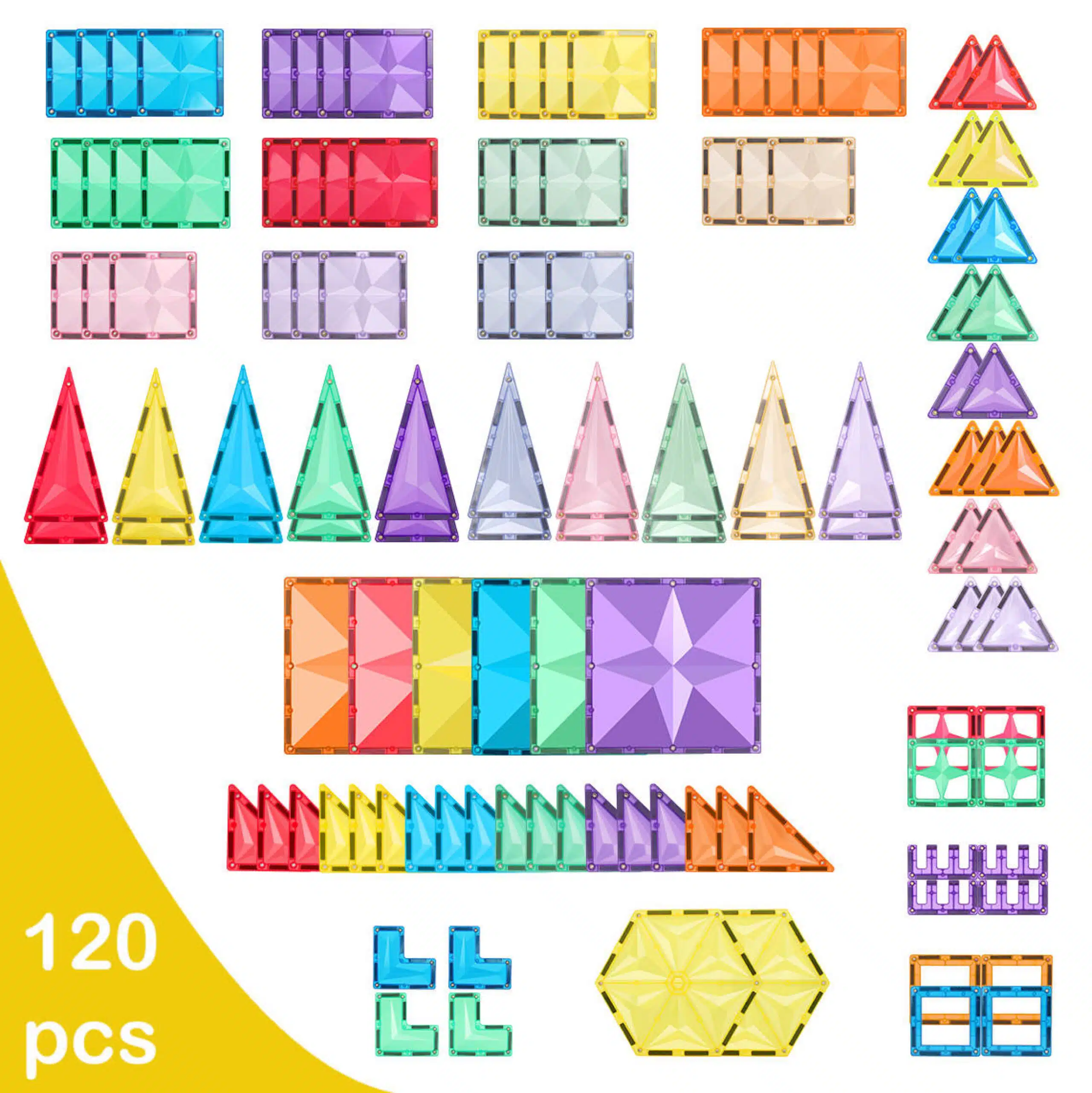 StarKids Star Magnetic Tiles 120pcs set - Image 2